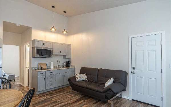 Kitchen and couch